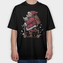 Santa Scootin, Tricou Oversize Barbati (Unisex)
