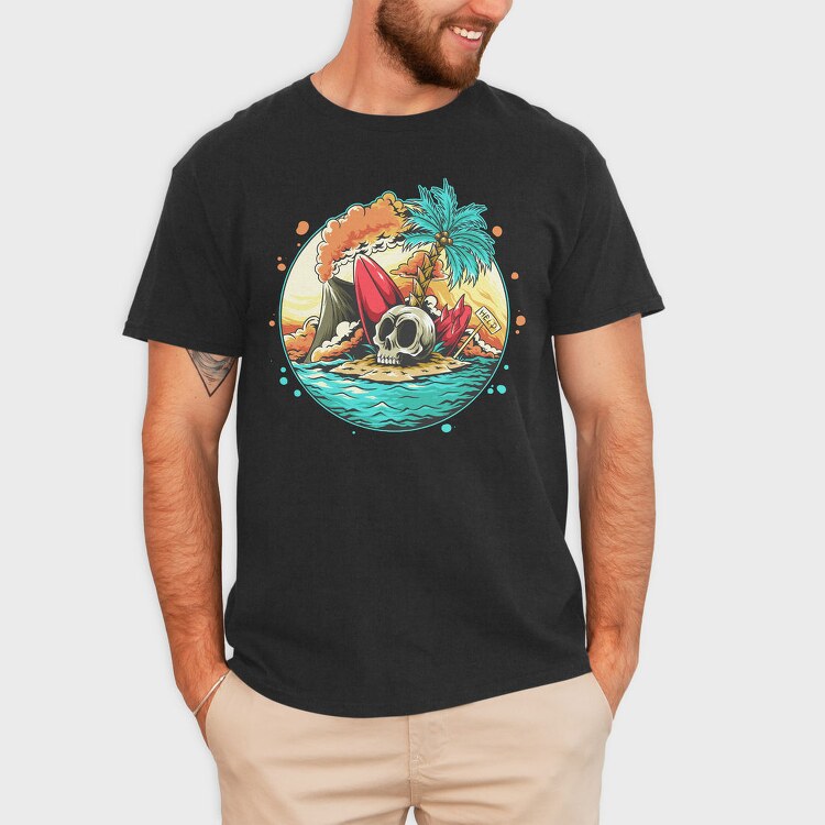 Volcano Skull Rescue, Tricou Barbati (Unisex)