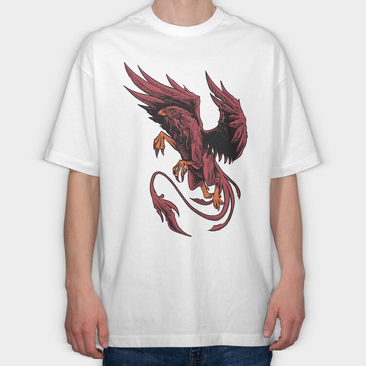 Red Phoenix Roar, Tricou Oversize Barbati (Unisex)
