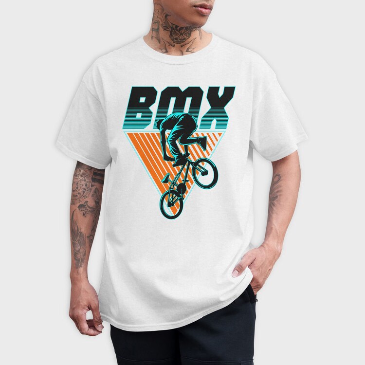 Bmx Neon Stunt, Tricou Barbati (Unisex)