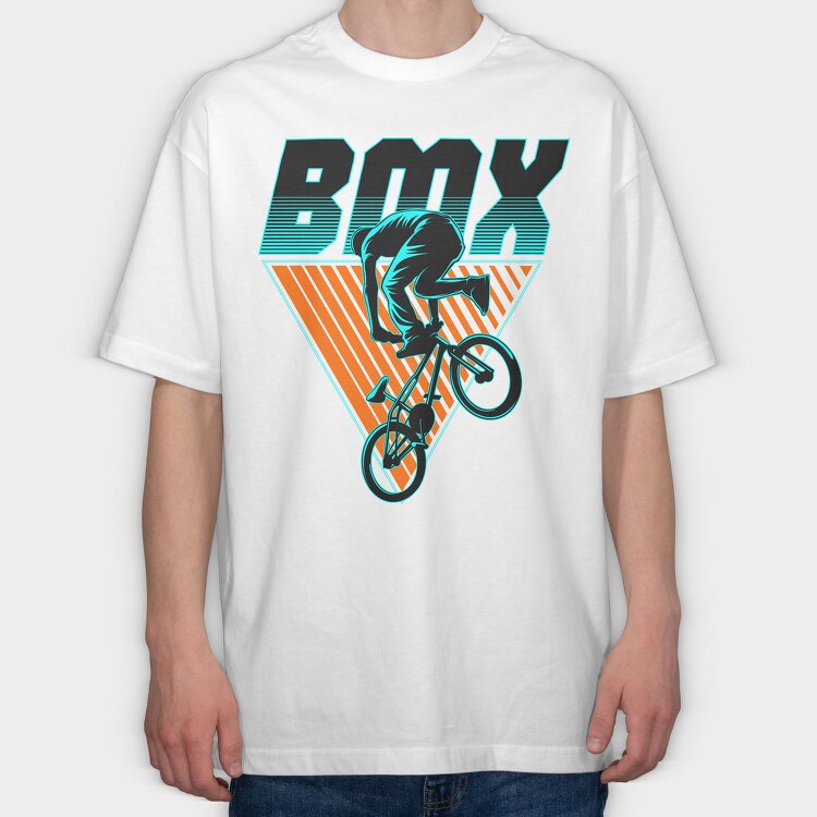Bmx Neon Stunt, Tricou Oversize Barbati (Unisex)