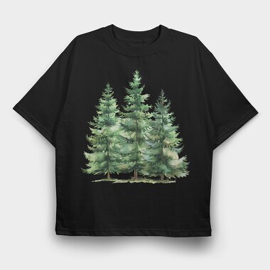 Fir Trees Clump, Tricou Oversize Barbati (Unisex)