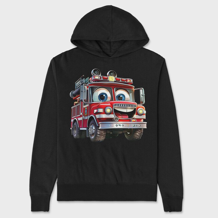 Fire Truck Face, Hanorac Oversize Barbati (Unisex)