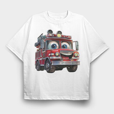 Fire Truck Face, Tricou Oversize Barbati (Unisex)