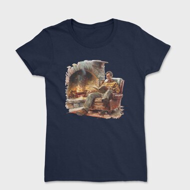 Fireplace Reading Man, Tricou Femei