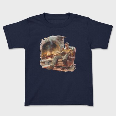 Fireplace Reading Man, Tricou Copii