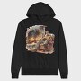 Fireplace Reading Man, Hanorac Oversize Barbati (Unisex)