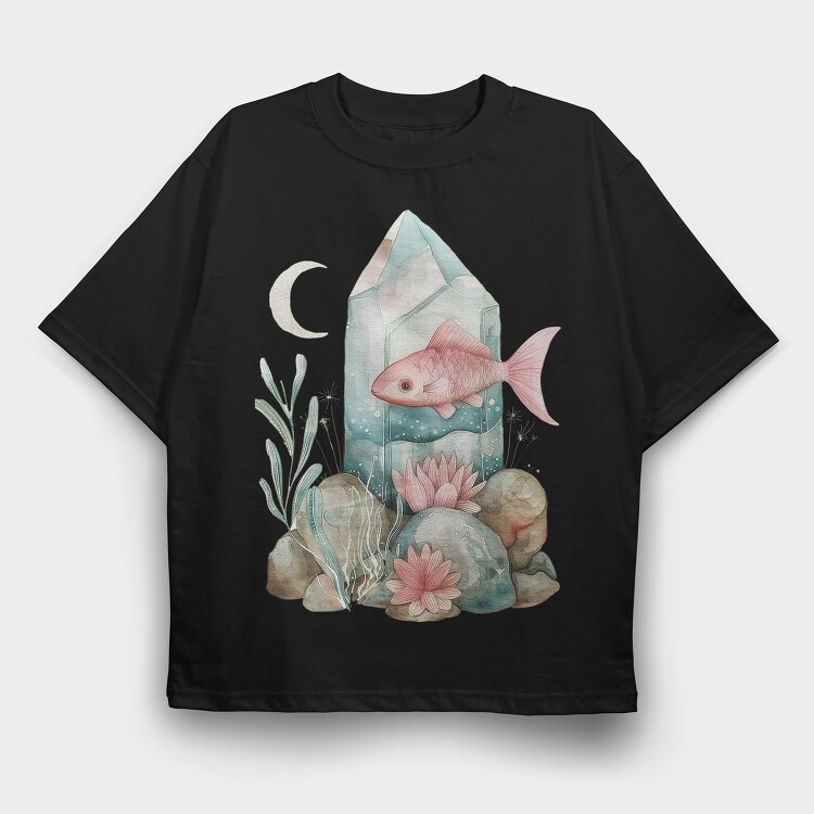 Fish Crystal Ocean, Tricou Oversize Barbati (Unisex)