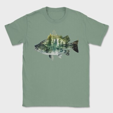 Fishing Forest Silhouette, Tricou Barbati (Unisex)