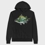 Fishing Forest Silhouette, Hanorac Oversize Barbati (Unisex)