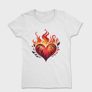 Flaming Heart Illustration, Tricou Femei