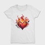 Flaming Heart Illustration, Tricou Femei