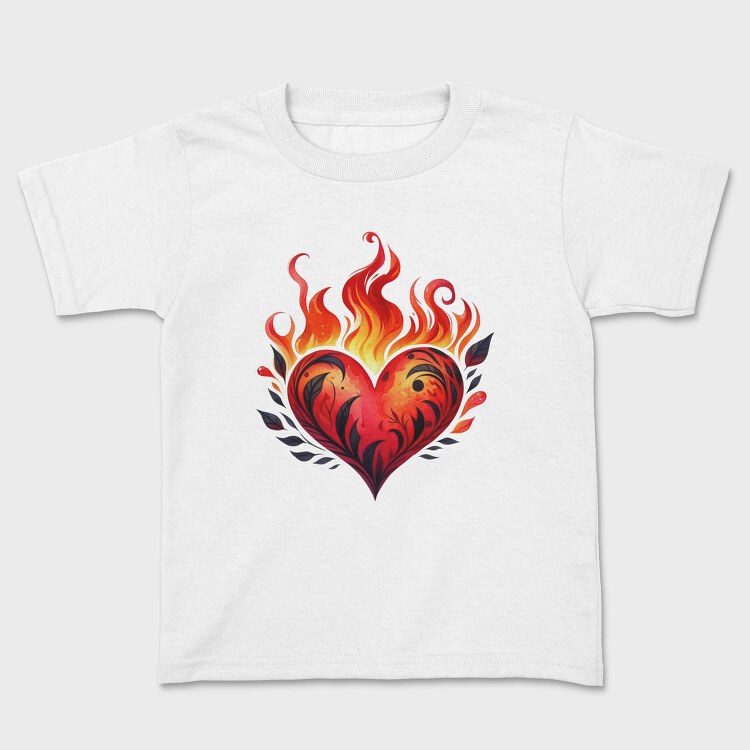 Flaming Heart Illustration, Tricou Copii
