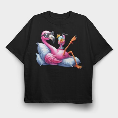 Flamingo Drink Cooler, Tricou Oversize Barbati (Unisex)