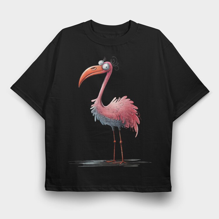 Flamingo Feet Cartoon, Tricou Oversize Barbati (Unisex)