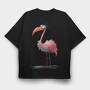 Flamingo Feet Cartoon, Tricou Oversize Barbati (Unisex)