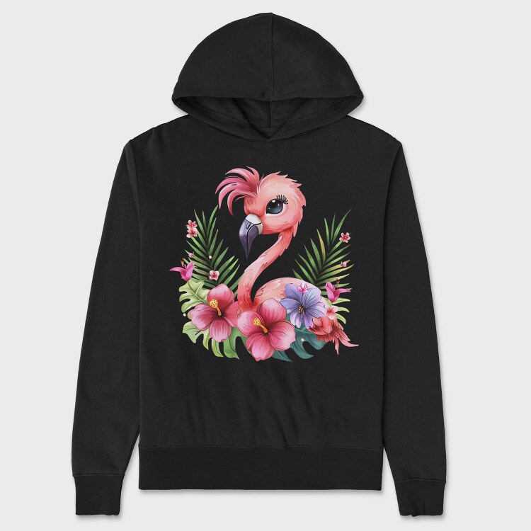 Flamingo Flowers Sublimation, Hanorac Oversize Barbati (Unisex)