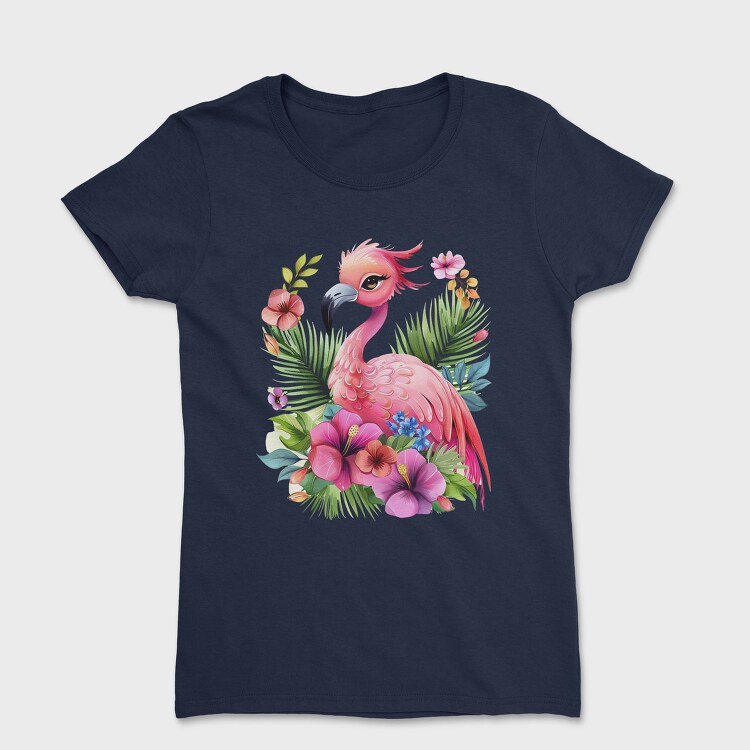 Flamingo Tropical Flowers, Tricou Femei