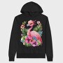 Flamingo Tropical Flowers, Hanorac Oversize Barbati (Unisex)
