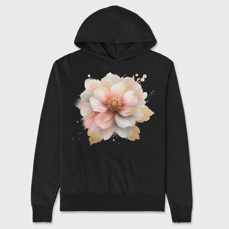 Floral Gold Glow, Hanorac Oversize Barbati (Unisex)