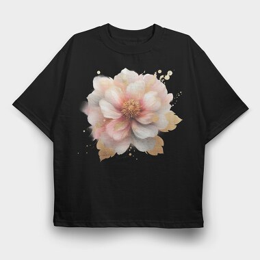 Floral Gold Glow, Tricou Oversize Barbati (Unisex)