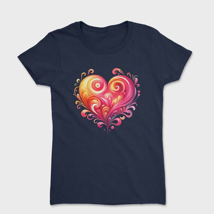Floral Heart Sublimation, Tricou Femei