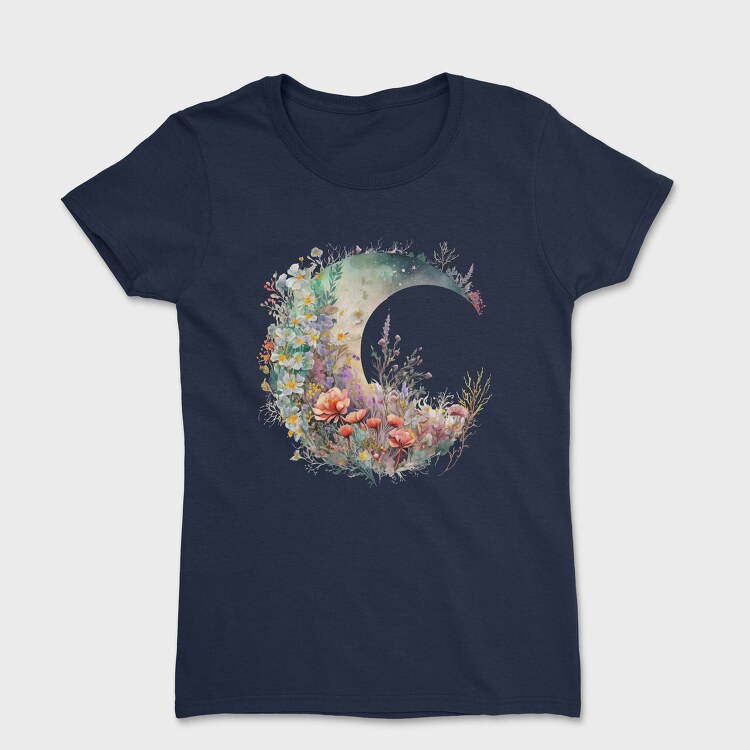 Floral Moon Circle, Tricou Femei