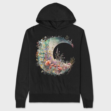 Floral Moon Circle, Hanorac Oversize Barbati (Unisex)