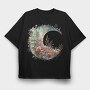 Floral Moon Circle, Tricou Oversize Barbati (Unisex)