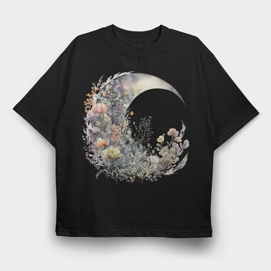 Floral Moon Nature, Tricou Oversize Barbati (Unisex)
