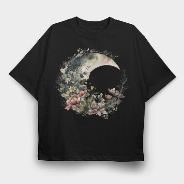 Floral Night Garden, Tricou Oversize Barbati (Unisex)