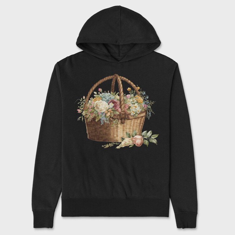 Flower Basket Blooms, Hanorac Oversize Barbati (Unisex)