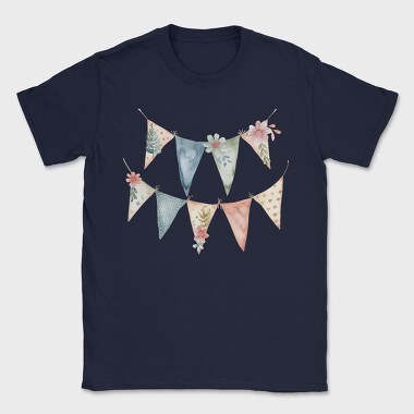 Flower Bunting Flags, Tricou Barbati (Unisex)