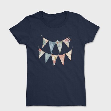 Flower Bunting Flags, Tricou Femei