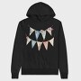 Flower Bunting Flags, Hanorac Oversize Barbati (Unisex)