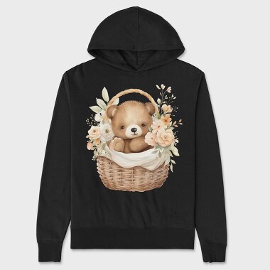Flower Cradle Bear, Hanorac Oversize Barbati (Unisex)