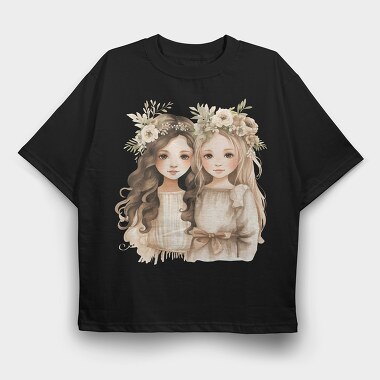 Flower Crown Girls, Tricou Oversize Barbati (Unisex)