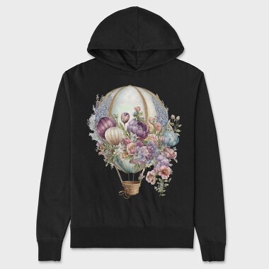 Flower Hot Balloon, Hanorac Oversize Barbati (Unisex)