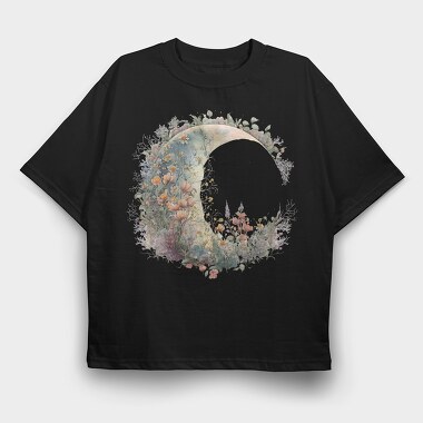 Flower Moon Garden, Tricou Oversize Barbati (Unisex)