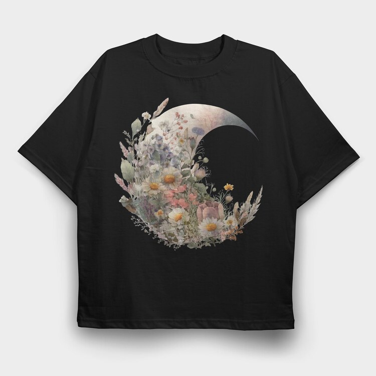 Flower Moon Night, Tricou Oversize Barbati (Unisex)