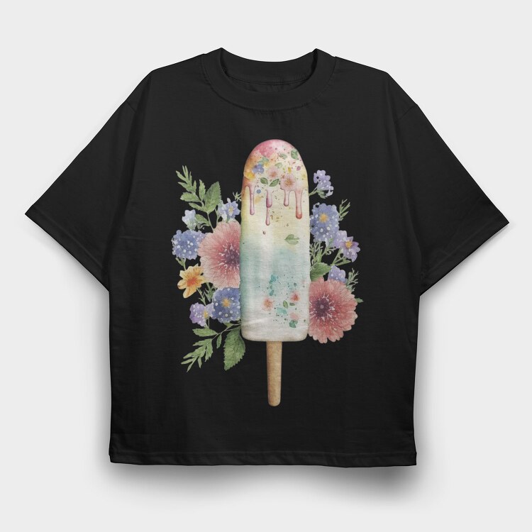 Flower Popsicle Flowers, Tricou Oversize Barbati (Unisex)