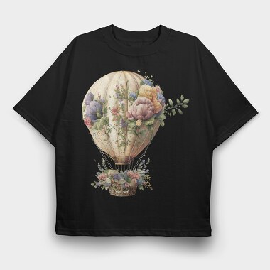 Flower Vintage Bloon, Tricou Oversize Barbati (Unisex)