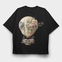 Flower Vintage Bloon, Tricou Oversize Barbati (Unisex)