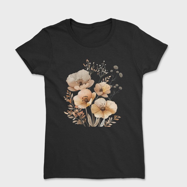 Flowers Blossom Brown, Tricou Femei