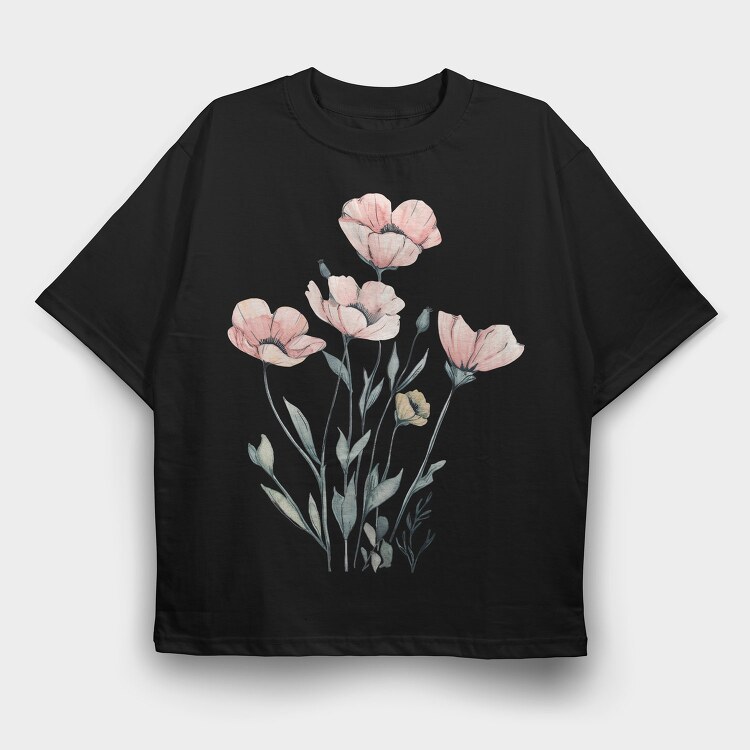 Flowers In Bloom, Tricou Oversize Barbati (Unisex)
