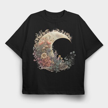 Flowers In The Moonlight, Tricou Oversize Barbati (Unisex)
