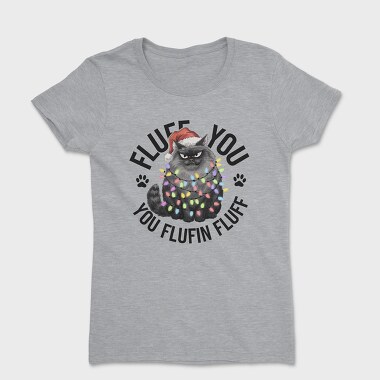 Fluffy Christmas Cat, Tricou Femei
