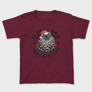Fluffy Christmas Cat, Tricou Copii