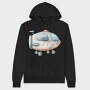 Flying Spaceship Baby, Hanorac Oversize Barbati (Unisex)