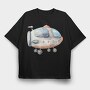 Flying Spaceship Baby, Tricou Oversize Barbati (Unisex)
